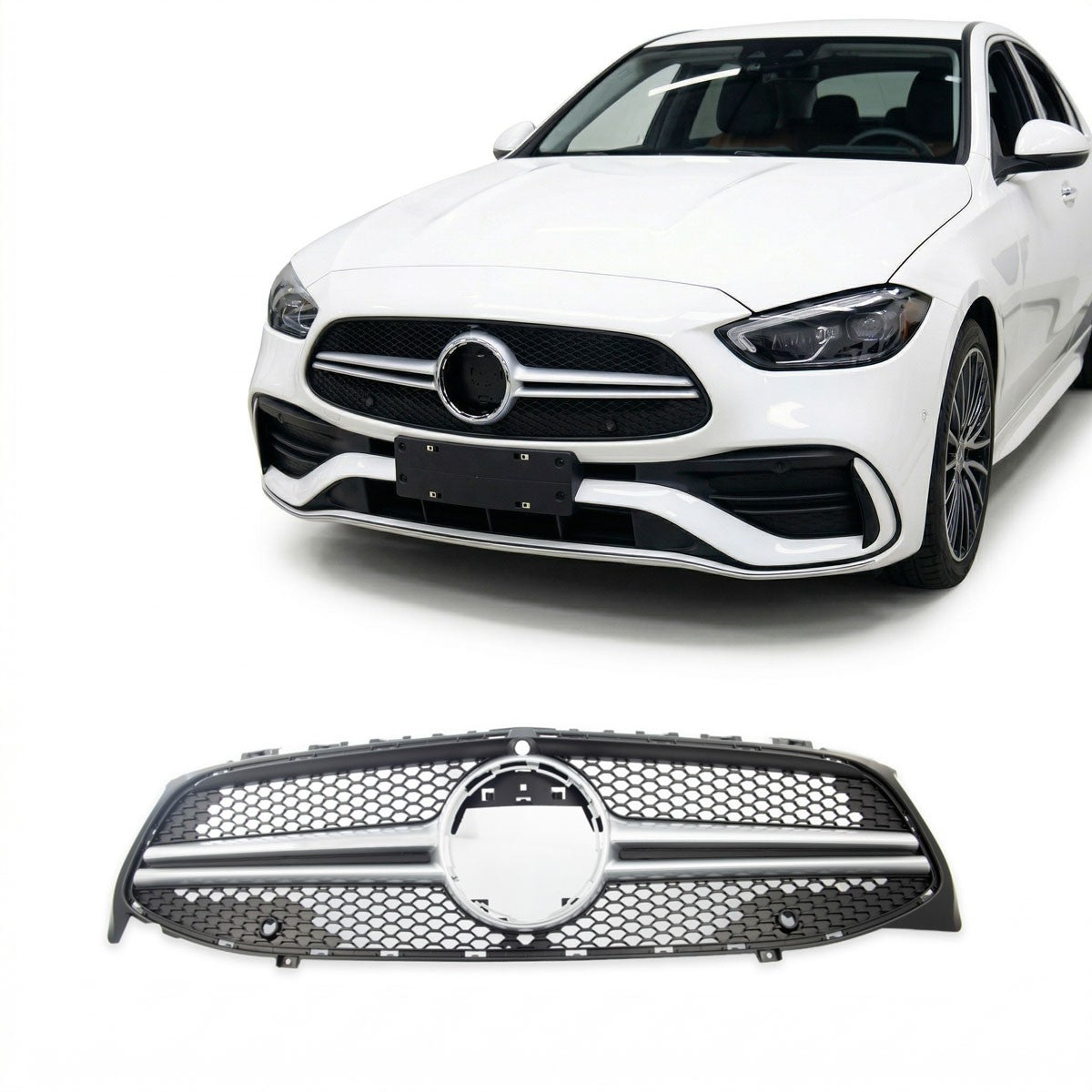 Sportgrill Silber A-Typ W/PDC+Kamera passend für Mercedes CLA 2019-heute