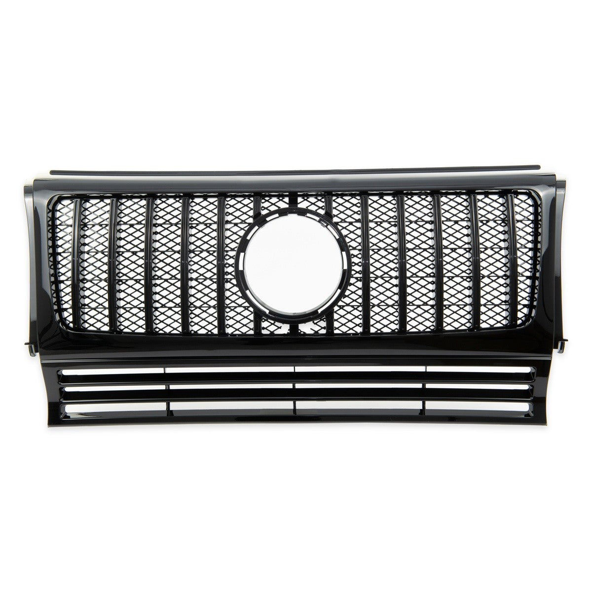 Frontgrill Hochglanz Schwarz passend für Mercedes G-Klasse W463 1990-2018