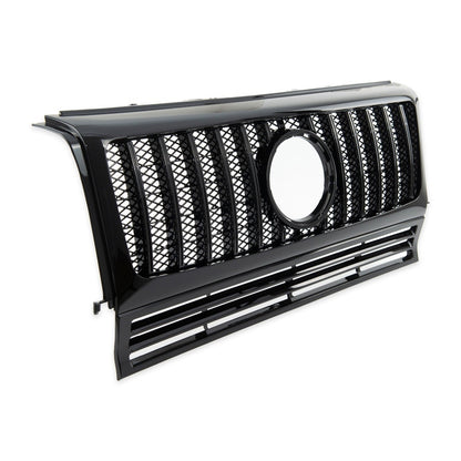 Frontgrill Hochglanz Schwarz passend für Mercedes G-Klasse W463 1990-2018