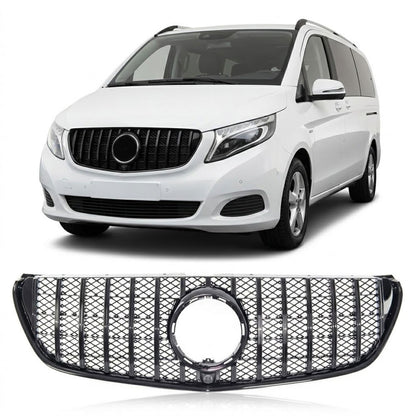 Hochglanz Schwarz GT-Grill passend für Mercedes V-Klasse W447 2014-2019