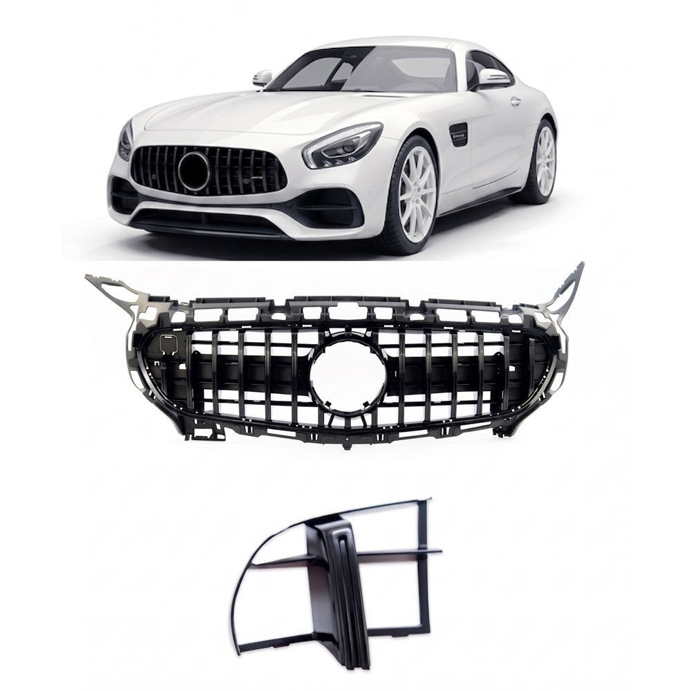 GT Chrom & Schwarz Frontgrill passend für Mercedes GT (C190) 2015-2017