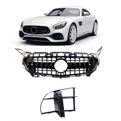 GT Chrom & Schwarz Frontgrill passend für Mercedes GT (C190) 2015-2017