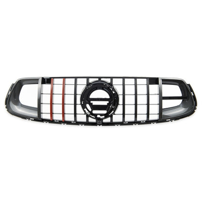 Kühlergrill Panamericana GT Carbon Look Rote Streifen Mercedes GLC X253 C253 SUV Coupé Facelift 2019-2022 AMG-Line