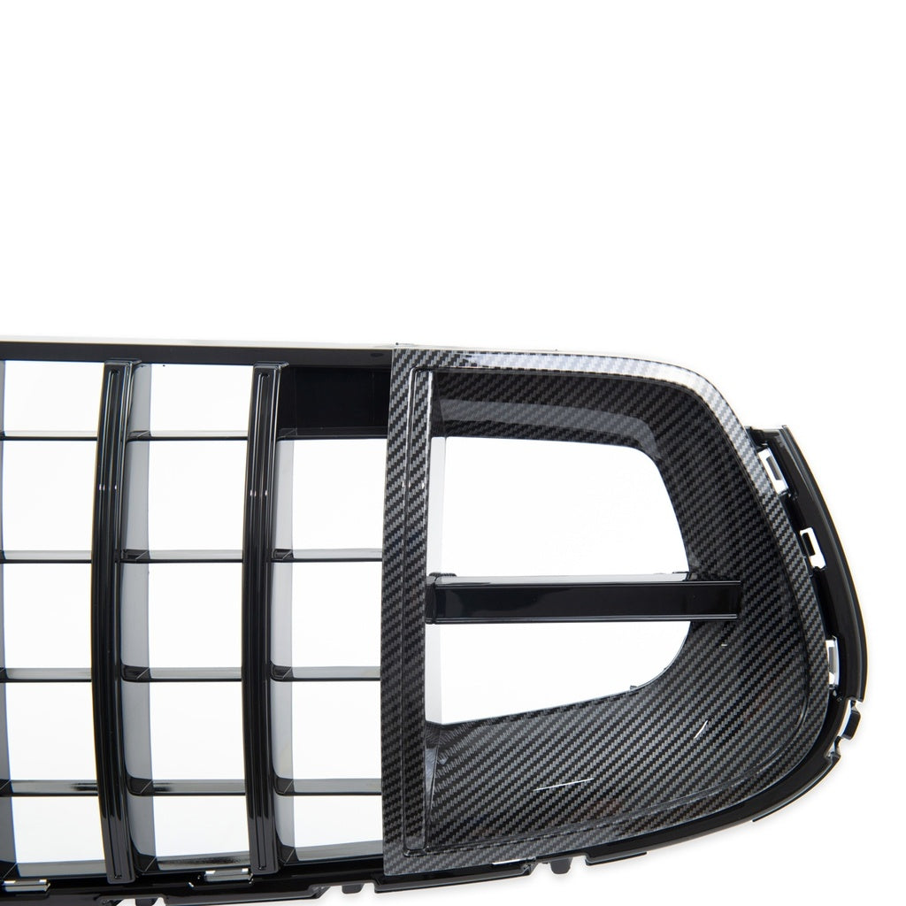 Kühlergrill Panamericana GT Carbon Look Rote Streifen Mercedes GLC X253 C253 SUV Coupé Facelift 2019-2022 AMG-Line