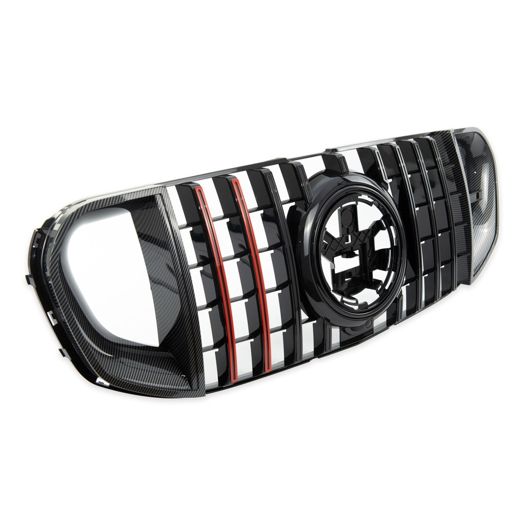 Sport Grill GT-R Carbon Look für Mercedes GLS X167 ab 2018 Glänzend Schwarz