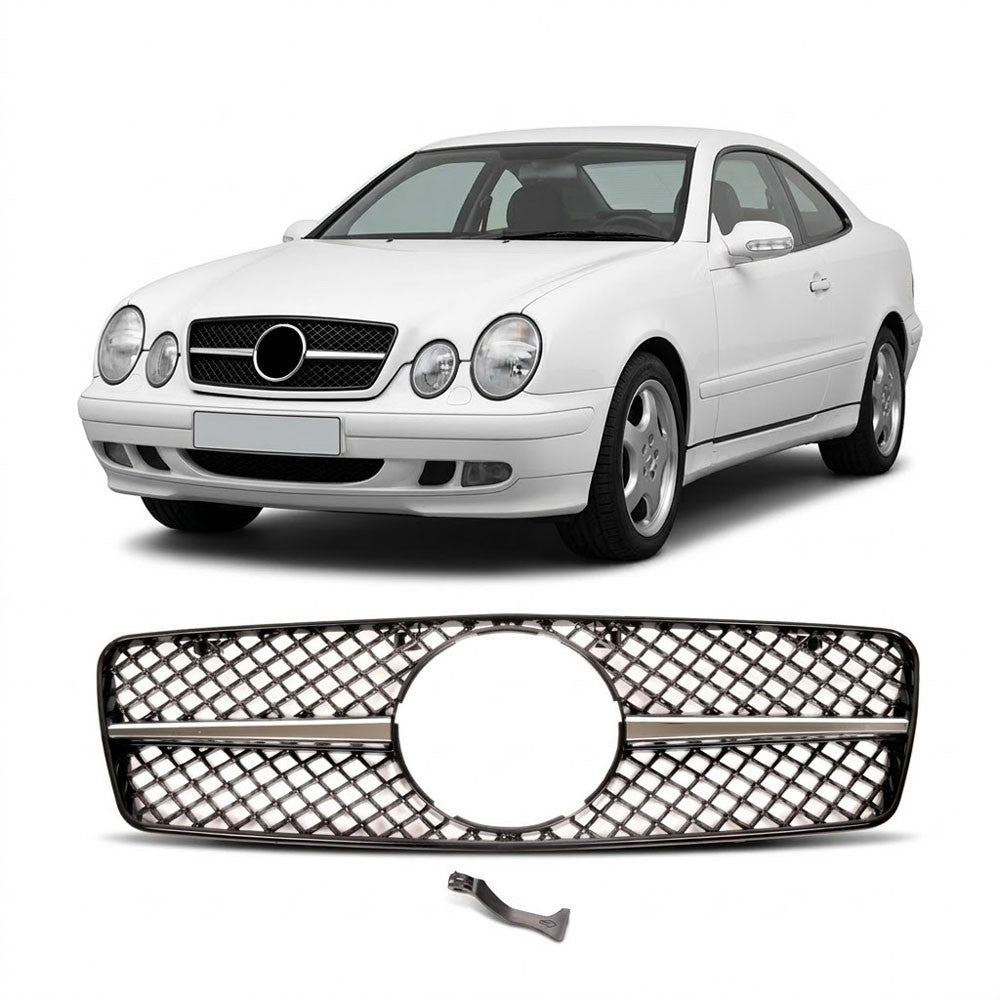 Sportgrill Chrom & Schwarz passend für Mercedes CLK W208 1997-2002
