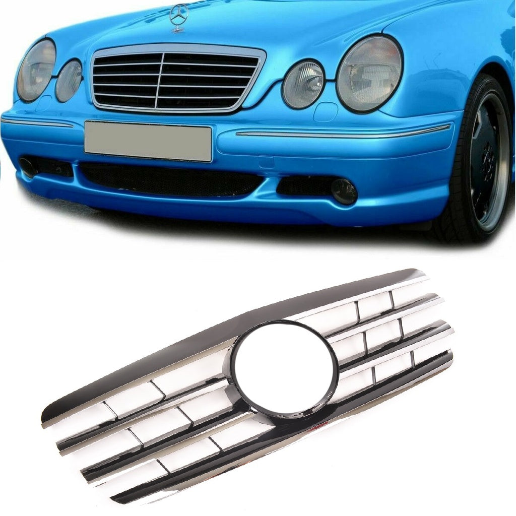 Kühlergrill Chrom-Schwarz für MERCEDES E-Klasse W210 Limousine T-Modell Facelift 1999-2002