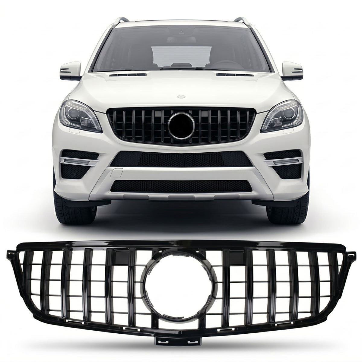 Panamericana GT Hochglanz Schwarz Grill passend für Mercedes ML W166 2011-2015