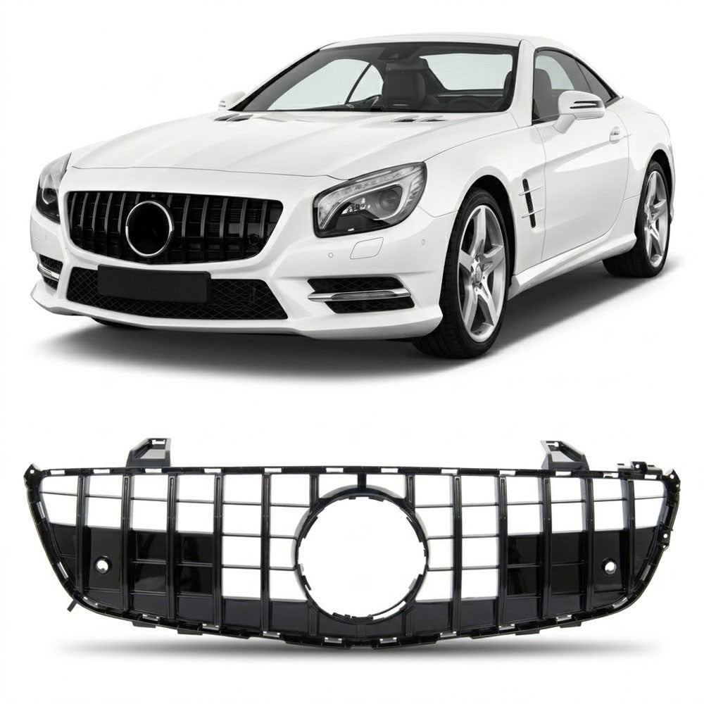 Kühlergrill Hochglanz Schwarz passend für Mercedes SL R231 2012-2015