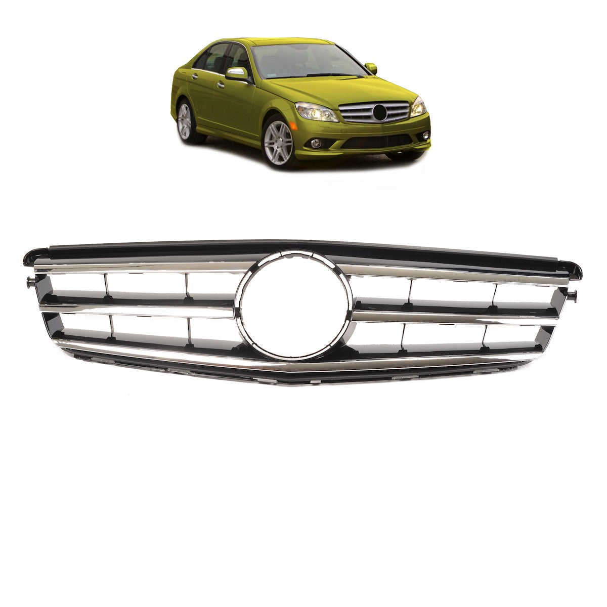 Frontgrill Chrom & Schwarz passend für Mercedes C-Klasse W204 2007-2015