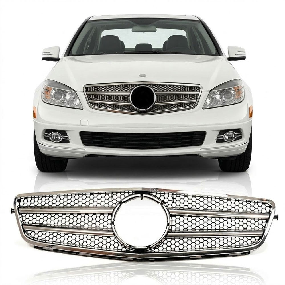 Frontgrill Chrom & Schwarz passend für Mercedes C-Klasse W204 2007-2015