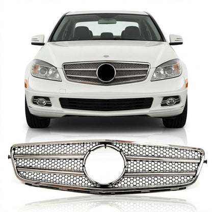 Frontgrill Chrom & Schwarz passend für Mercedes C-Klasse W204 2007-2015