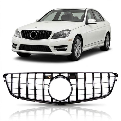 Hochglanz Schwarz Grill passend für Mercedes C-Klasse W204 2007-2015