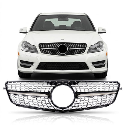 Frontgrill Schwarz mit Punkten passend für Mercedes C-Klasse 2007-2015