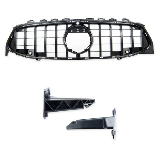 Sport Kühlergrill GT Glänzend Schwarz mit PDC und Kamera für MERCEDES CLA C118 X118 ab 2019