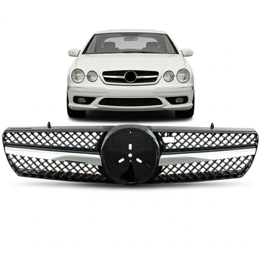 Sportgrill Chrom & Schwarz passend für Mercedes CL-Klasse C215 Coupé 1999-2006