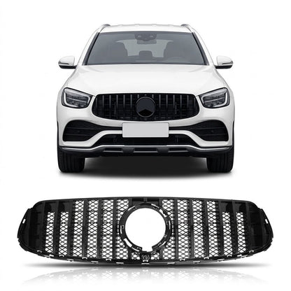 Hochglanz Schwarz Panamericana GT Kühlergrill passend für Mercedes GLC X253 C253 2020-2023