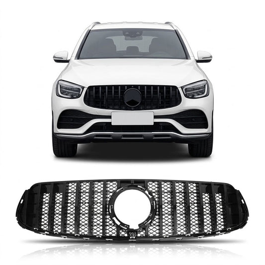 Hochglanz Schwarz Panamericana GT Kühlergrill passend für Mercedes GLC X253 C253 2020-2023