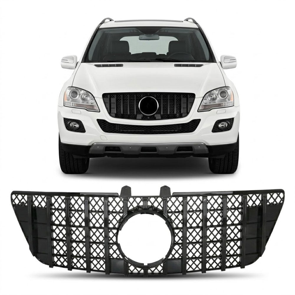 Kühlergrill Panamericana GT Hochglanz Schwarz passend für Mercedes ML W164 2009-2011