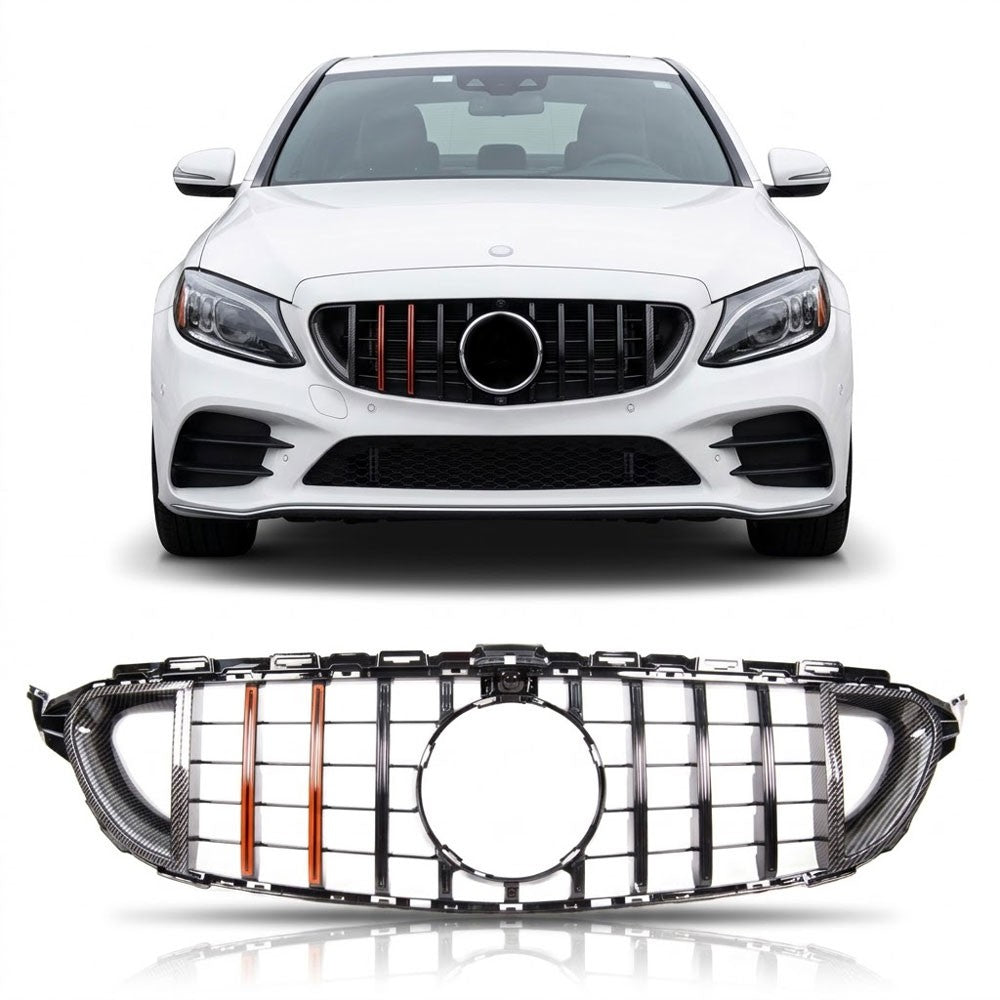 Frontgrill Rot Carbon GT passend für Mercedes C-Klasse W205 2016-2020