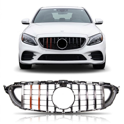 Frontgrill Rot Carbon GT passend für Mercedes C-Klasse W205 2016-2020