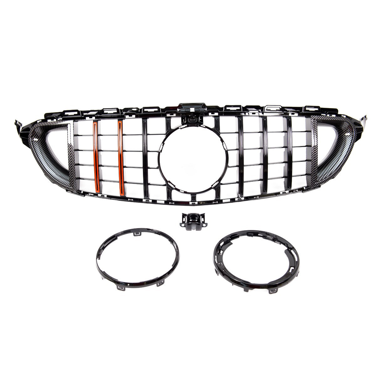 Frontgrill Rot Carbon GT passend für Mercedes C-Klasse W205 2016-2020