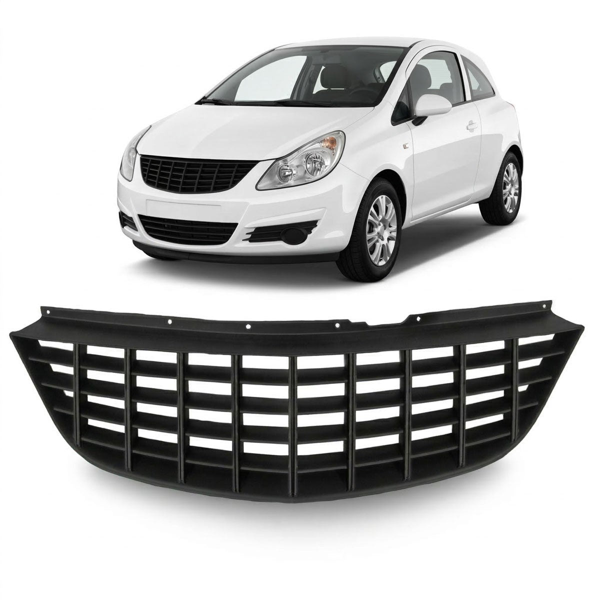 Kühlergrill ohne Emblem Schwarz passend für Opel Corsa D 2006-2011
