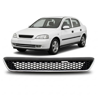 Kühlergrill ohne Emblem Chrom & Schwarz passend für Opel Astra G 1997-2004