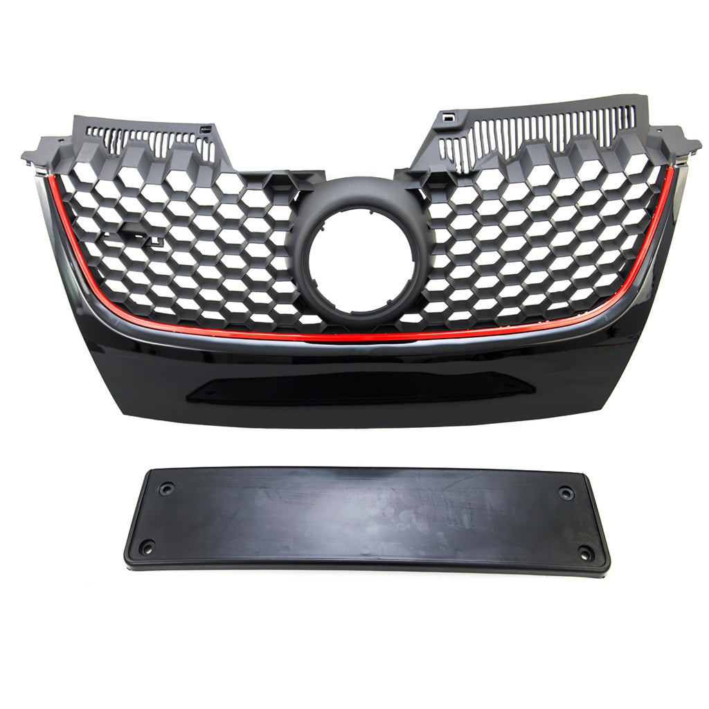 Roter Kühlergrill VW Golf 5 GTI 2003-2009 ABS-Kunststoff Sport-Design