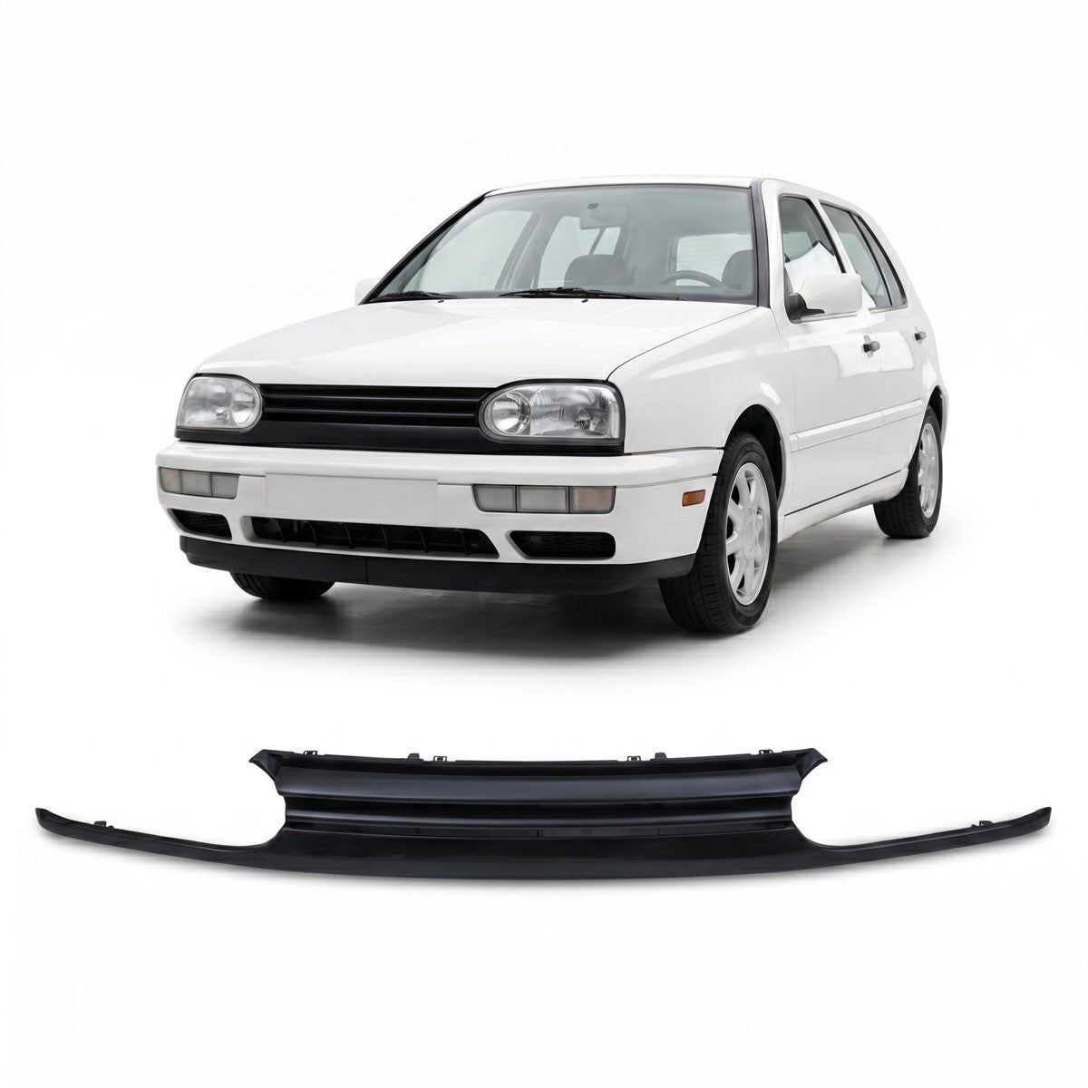 Kühlergrill ohne Emblem Matt Schwarz passend für VW Golf 3 1991-1997