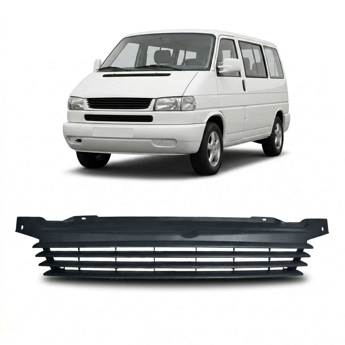 Kühlergrill ohne Emblem Matt Schwarz passend für VW Transporter T4 1996-2003