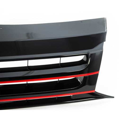 Sport Grill Schwarz-Rot Ohne Abzeichen für VW TRANSPORTER MULTIVAN T5 2009-2015