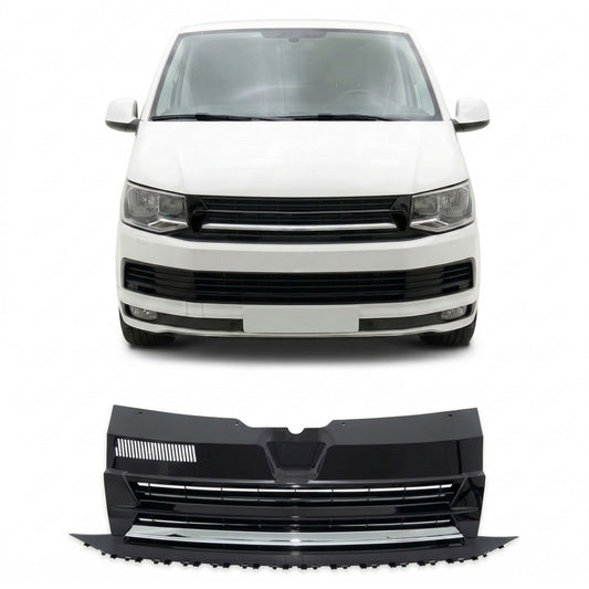 Badgefreier Frontgrill mit Chromstreifen passend für VW Transporter T6 2015-2019