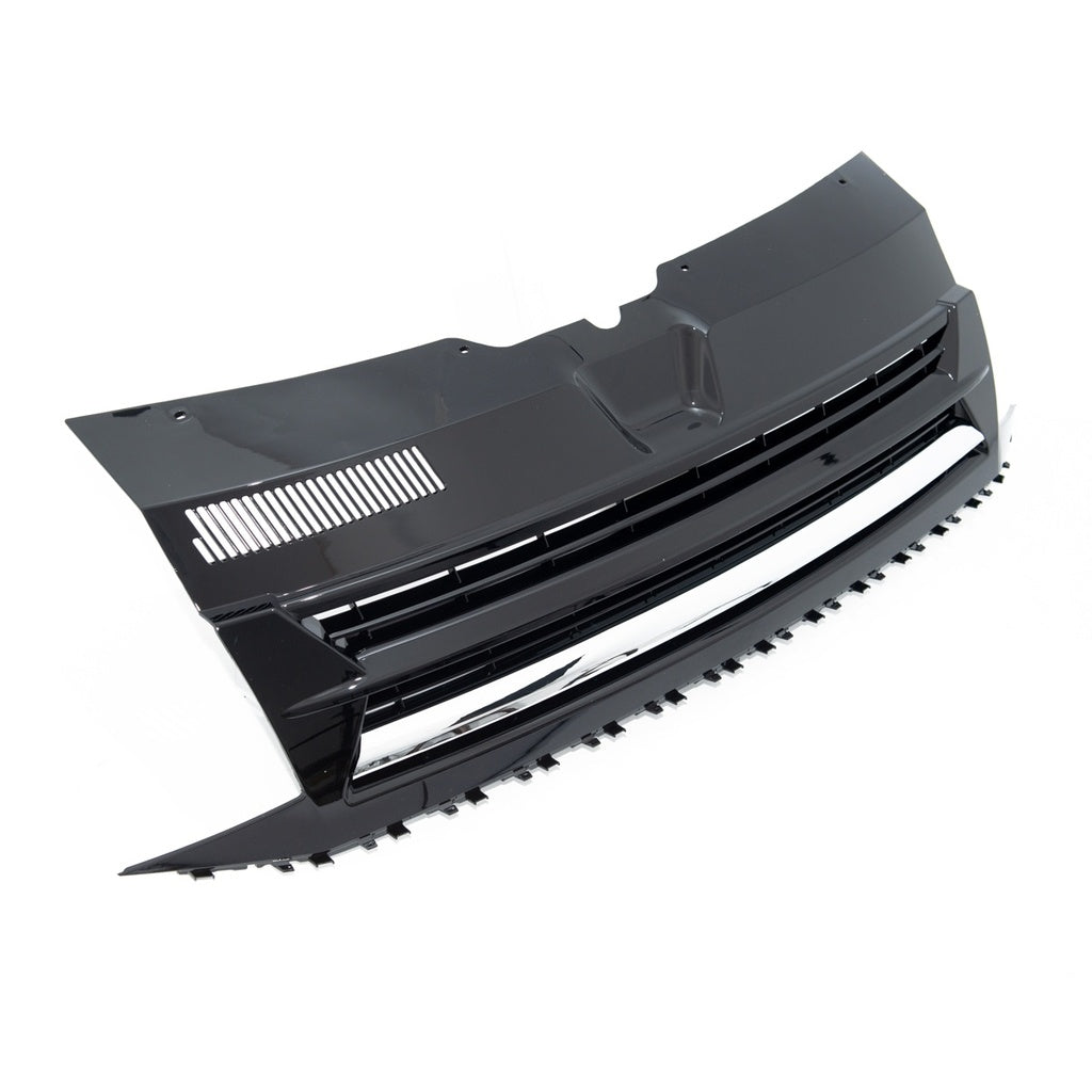Sport Kühlergrill Badgeless Schwarz Chromstreifen für VW TRANSPORTER MULTIVAN T6