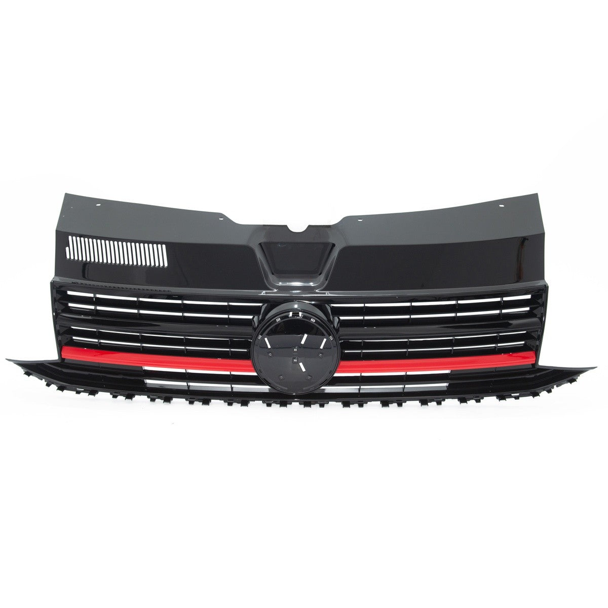 Hochglanz Schwarz & Roter Grill passend für VW Transporter Multivan T6 2015-2019