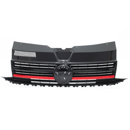 Hochglanz Schwarz & Roter Grill passend für VW Transporter Multivan T6 2015-2019