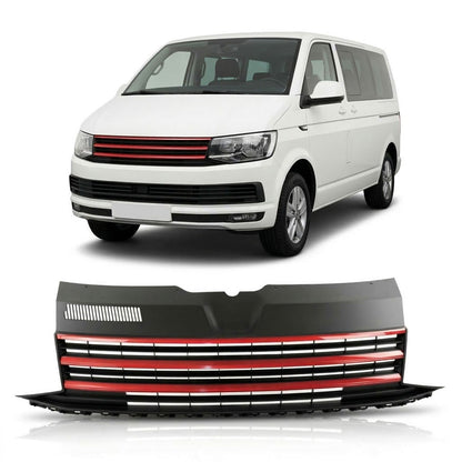Badge-less Frontgrill mit roten Akzenten passend für VW T6 2015-2019