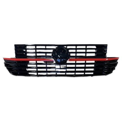 Kühlergrill Schwarz-Rot für VW T6.1 Multivan Transporter 2019-2024 Modell