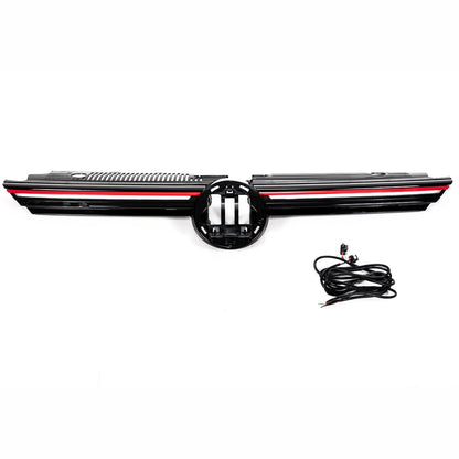 Kühlergrill mit LED Tagfahrlicht Rotem Streifen passend für VW Golf 8 2019-2024