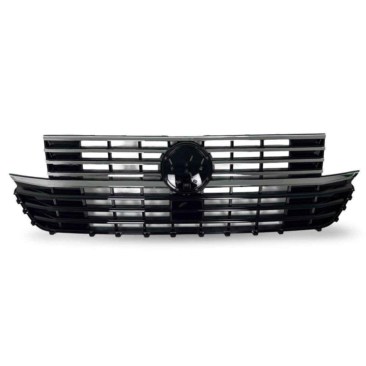 Kühlergrill Hochglanz Schwarz mit 5 Chromleisten passend für VW T6.1 2019-2024