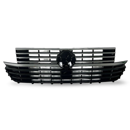 Kühlergrill Hochglanz Schwarz mit 5 Chromleisten passend für VW T6.1 2019-2024