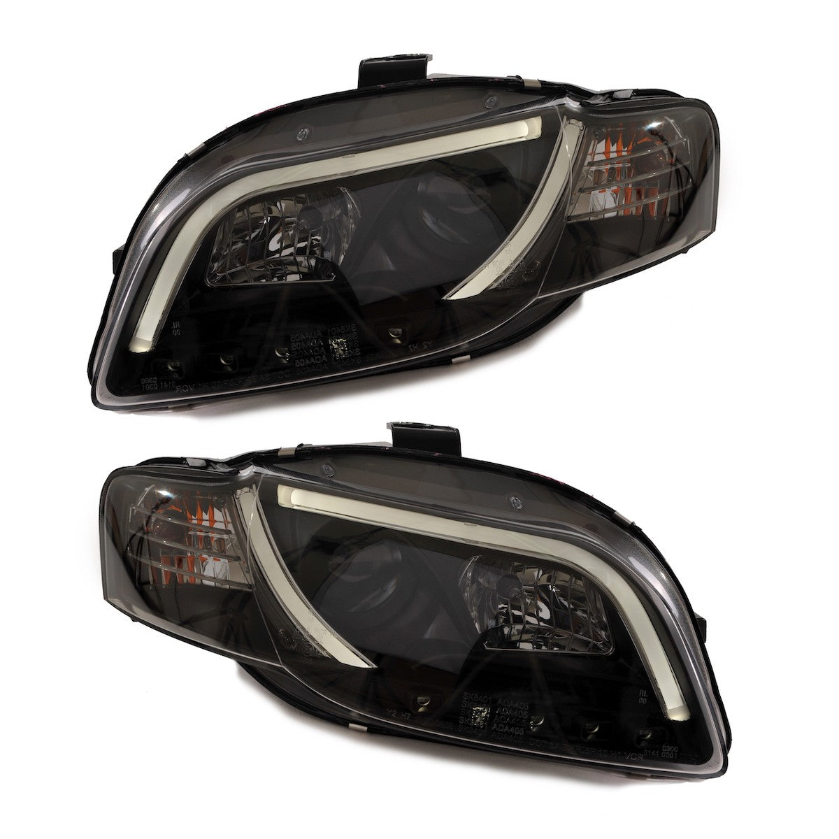 Scheinwerfer Halogen Schwarz mit Tagfahrlicht passend für Audi A4 B7 2005-2008