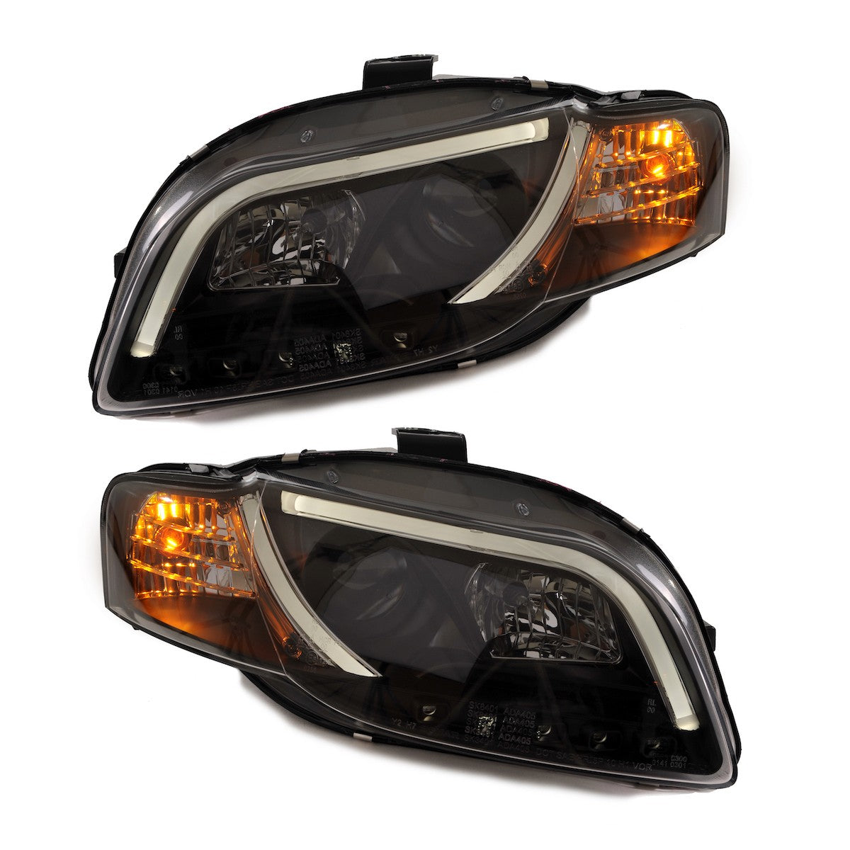 Scheinwerfer Halogen Schwarz mit Tagfahrlicht passend für Audi A4 B7 2005-2008
