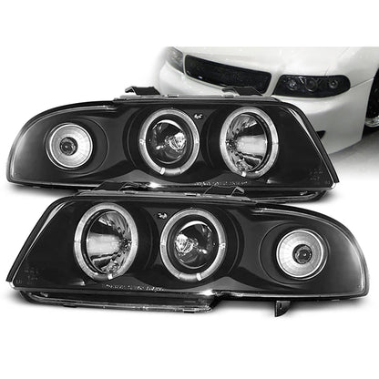 SCHEINWERFER ANGEL EYES SCHWARZ passend für Audi A4 11.94-12.98