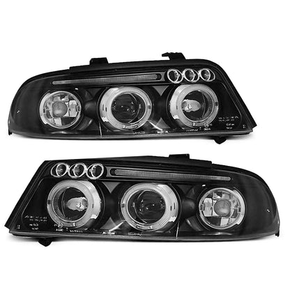 SCHEINWERFER ANGEL EYES SCHWARZ passend für Audi A4 01.99-09.00