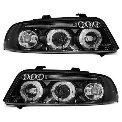 SCHEINWERFER ANGEL EYES SCHWARZ passend für Audi A4 01.99-09.00