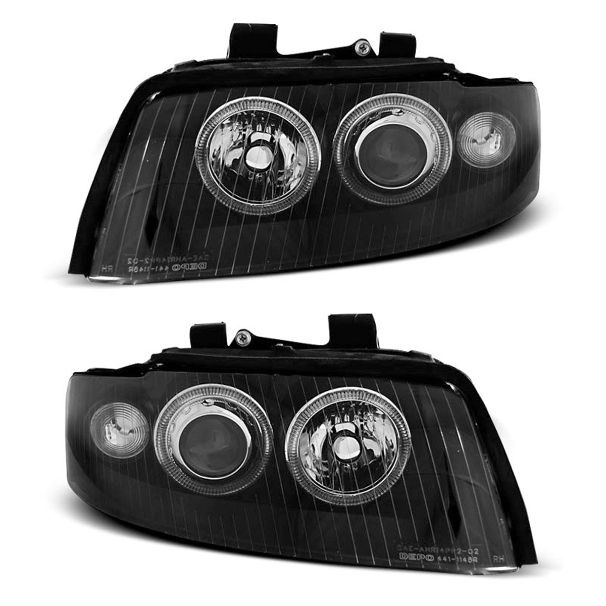 Xenon Scheinwerfer Angel Eyes Schwarz passend für Audi A4 10.00-10.04