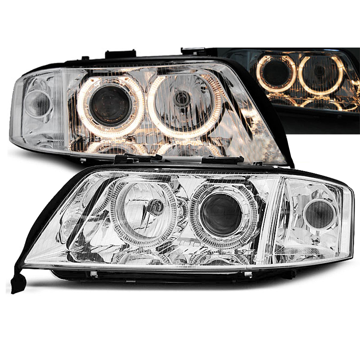 Scheinwerfer Angel Eyes Chrom passend für Audi A6 05.97-06.01