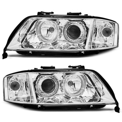 Scheinwerfer Angel Eyes Chrom passend für Audi A6 05.97-06.01