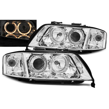 Xenon Scheinwerfer Angel Eyes Chrom passend für Audi A6 06.01-05.04